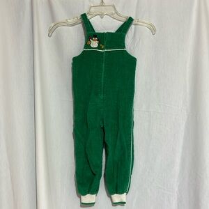 Vintage Sears infant 32 1/2”-36” tall 36-31 lbs corduroy snowman overalls